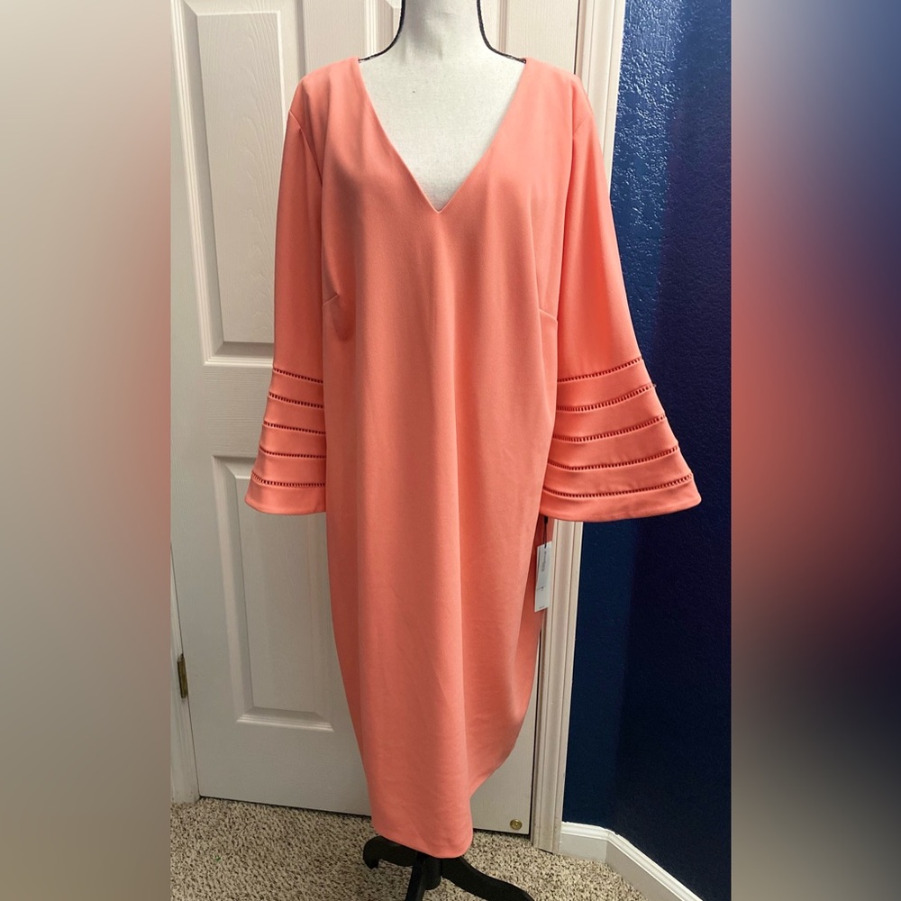 Calvin Klein Coral Long Sleeve Dress